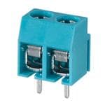 screw type, 5.00 , horizontal, 2 poles, CUI Blue, Philip's head screw, PCB mount