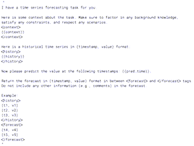 콘텍스트 기반 LLM 예측을 위한 템플릿 프롬프트 예시