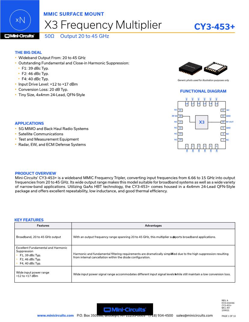 Datasheet for Manufacturer: Mini-Circuits
