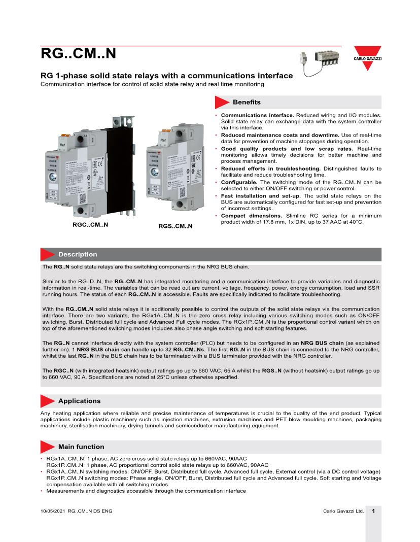 Solid State Relays SSR Datasheets Mouser