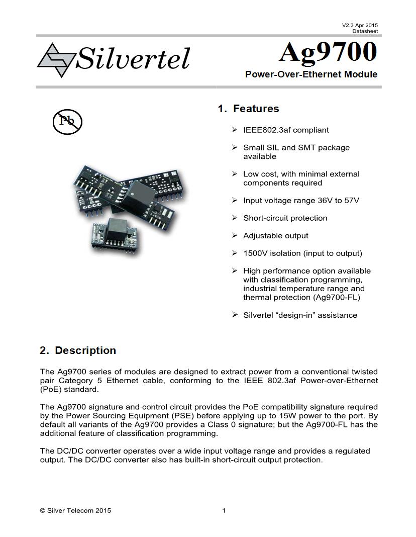 PoE (Power over Ethernet) – Silvertel, Power Over Ethernet Modules