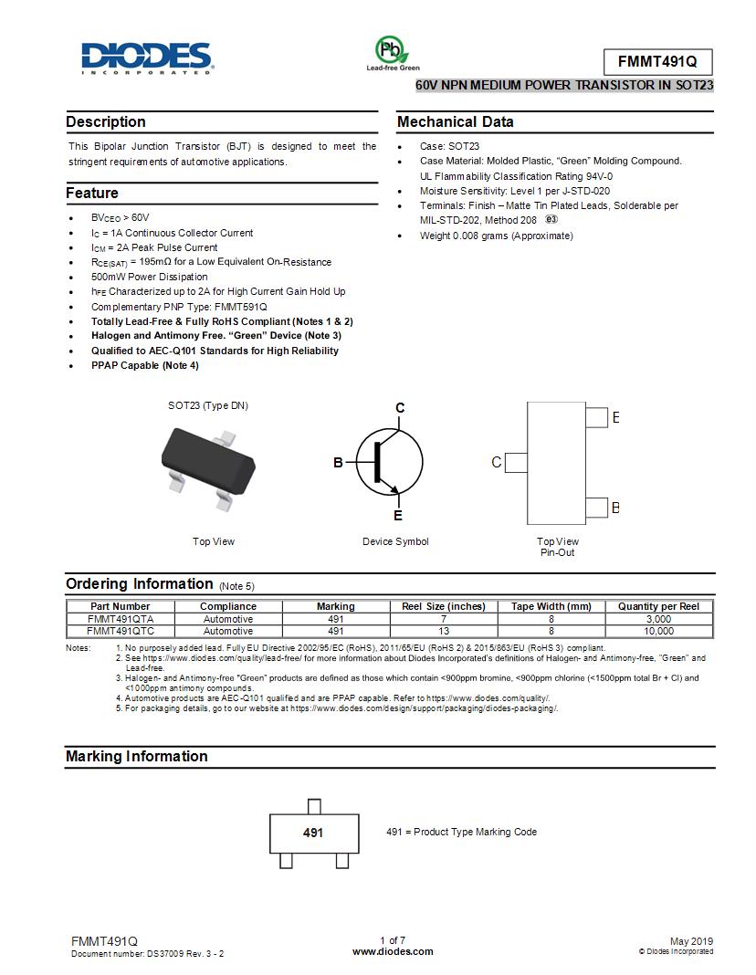 incidente grava insuficiente 60 V 1 A SMD/SMT SOT-23-3 NPN Bipolar Transistors - BJT Datasheets – Mouser