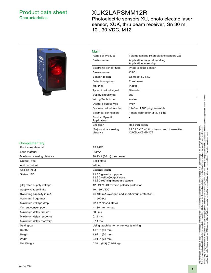 Telemecanique Sensors Photoelectric Sensors Datasheets Mouser
