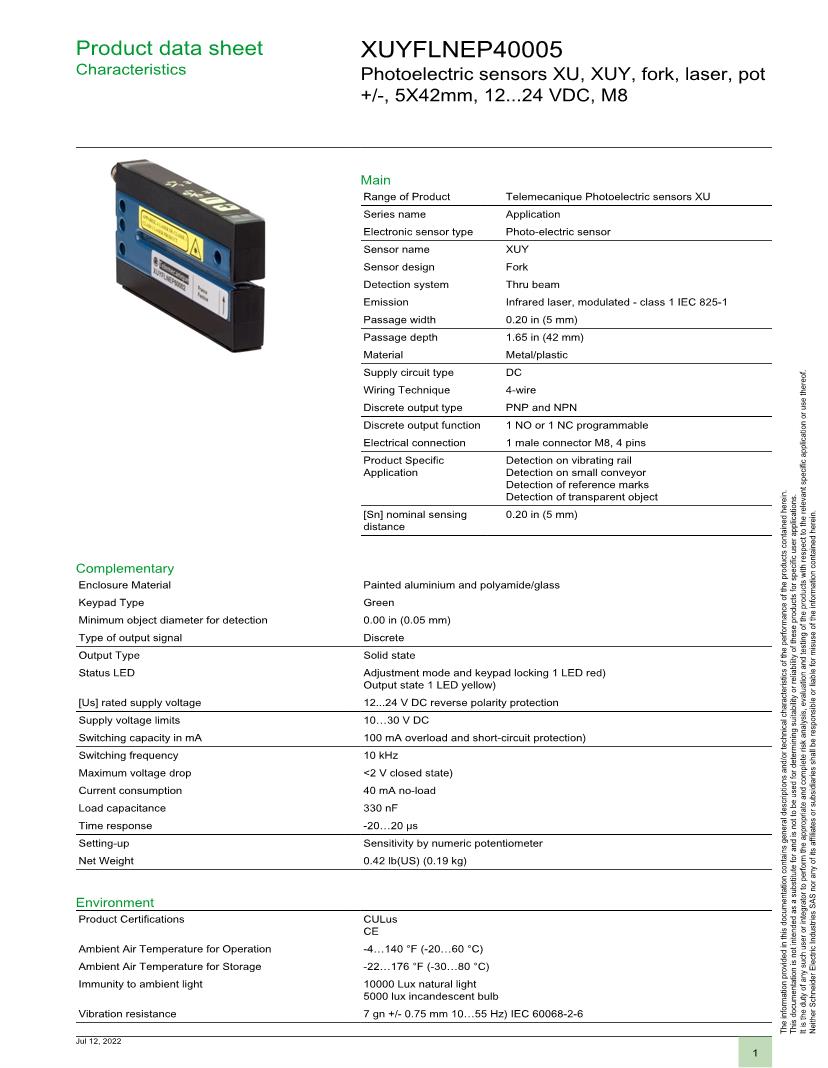 Telemecanique Sensors Photoelectric Sensors Datasheets Mouser