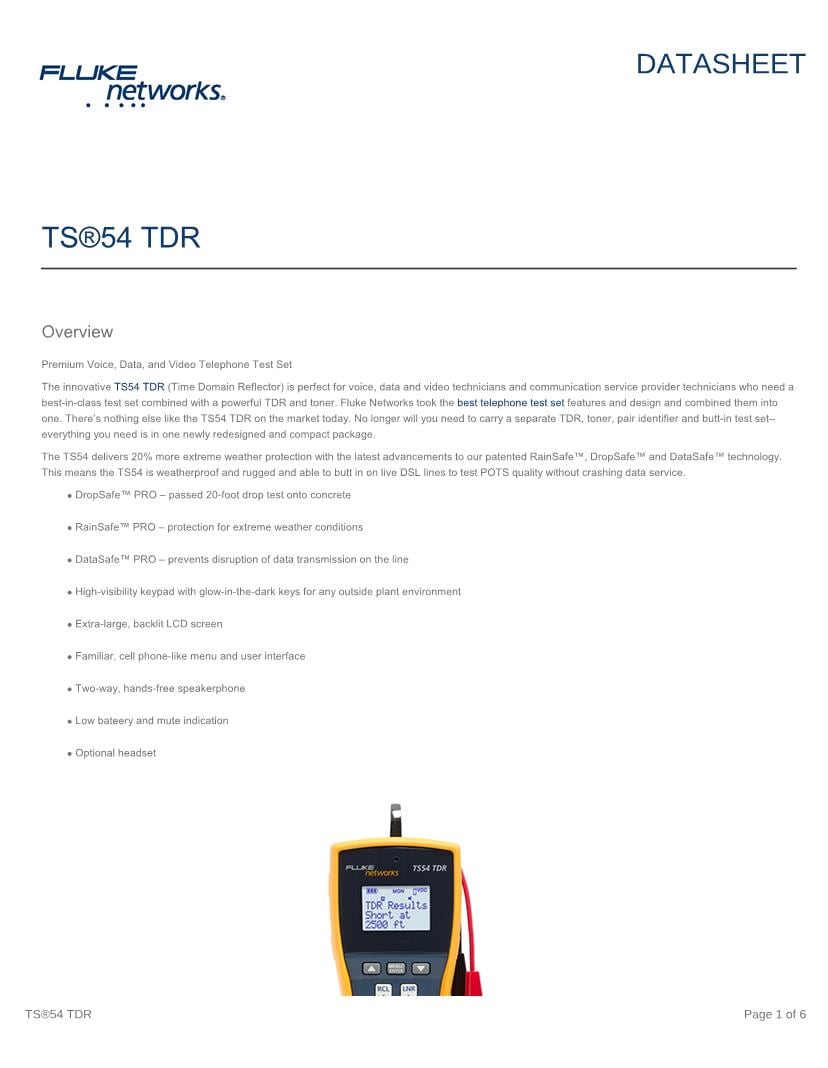 Fluke Networks LEAD-PIRC-PIN Test Leads with Piercing Pin Clips