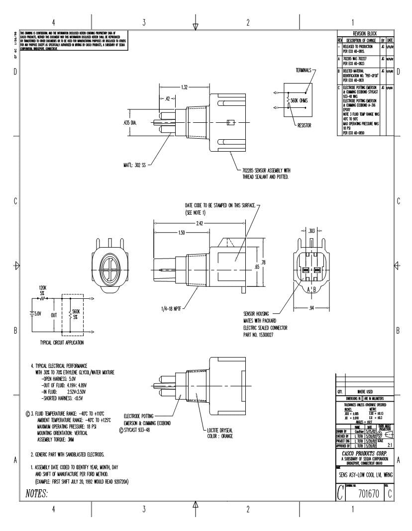 Amphenol Liquid Level Sensors Datasheets Mouser