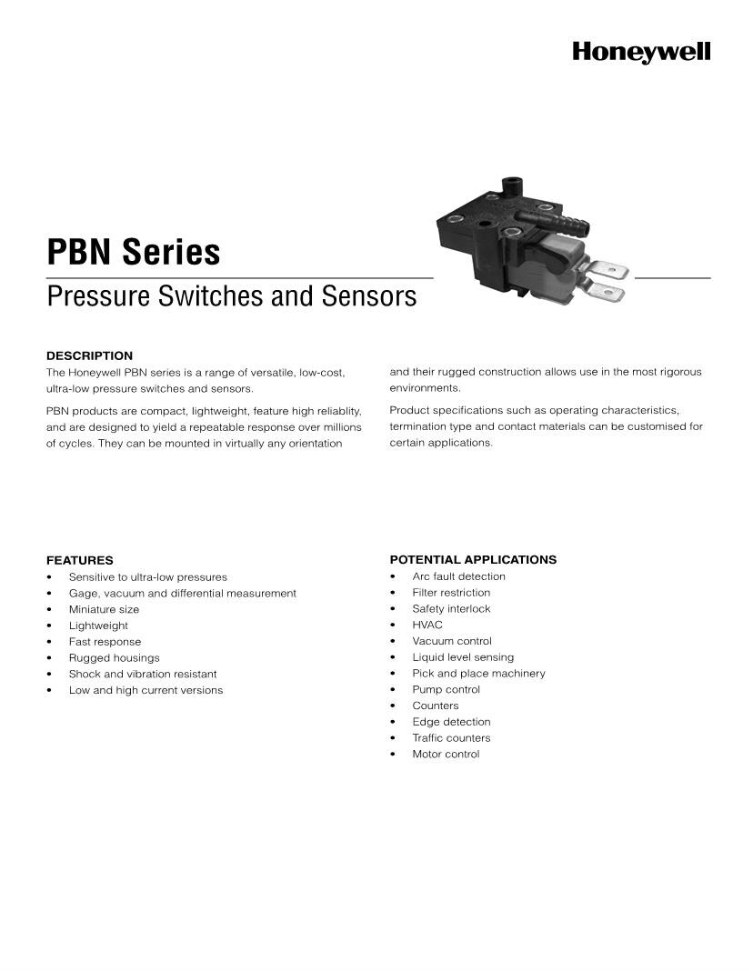 Honeywell Electromechanical Datasheets Mouser