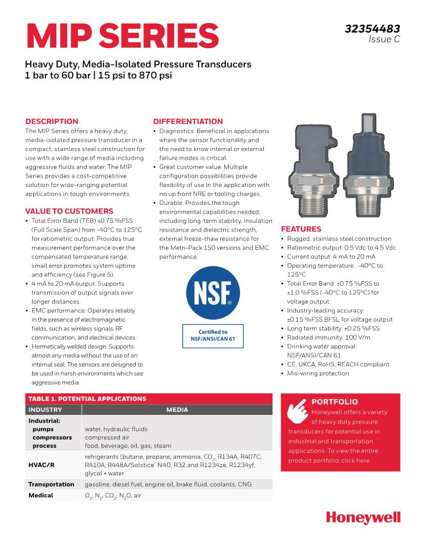 Honeywell Electromechanical Datasheets Mouser
