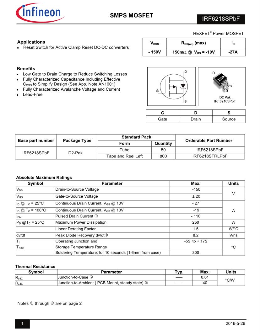 irf6218s datasheet