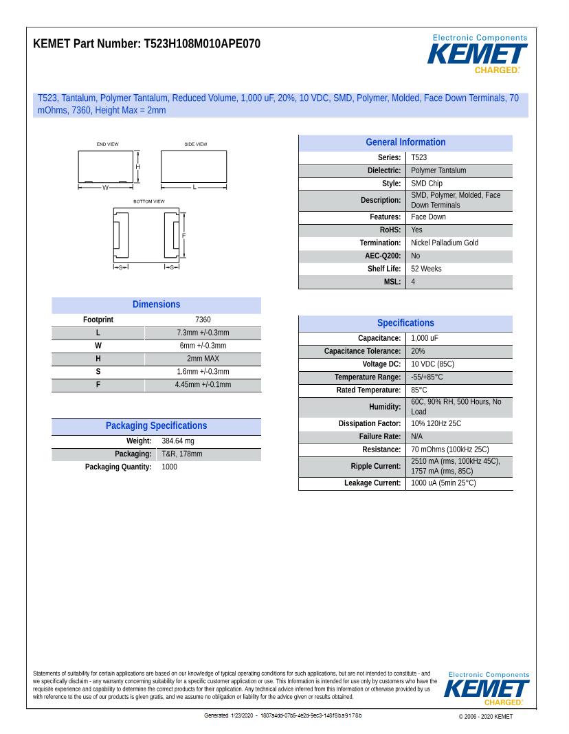 Tantalum Capacitors Datasheets Mouser