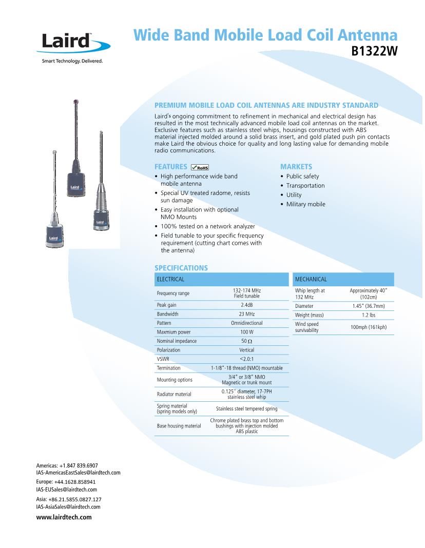 Laird Antenna Cutting Chart