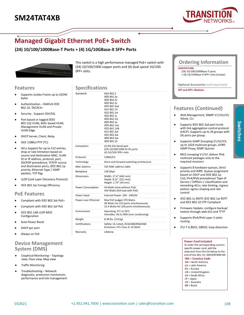 Power over Ethernet - PoE Datasheets – Mouser