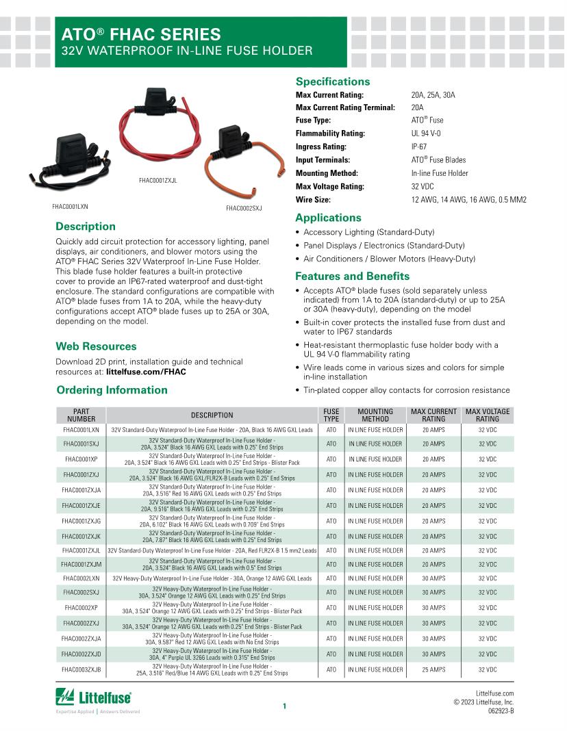 Fuse Holder Datasheets Mouser