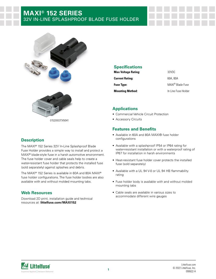 Fuse Holders Datasheets Mouser