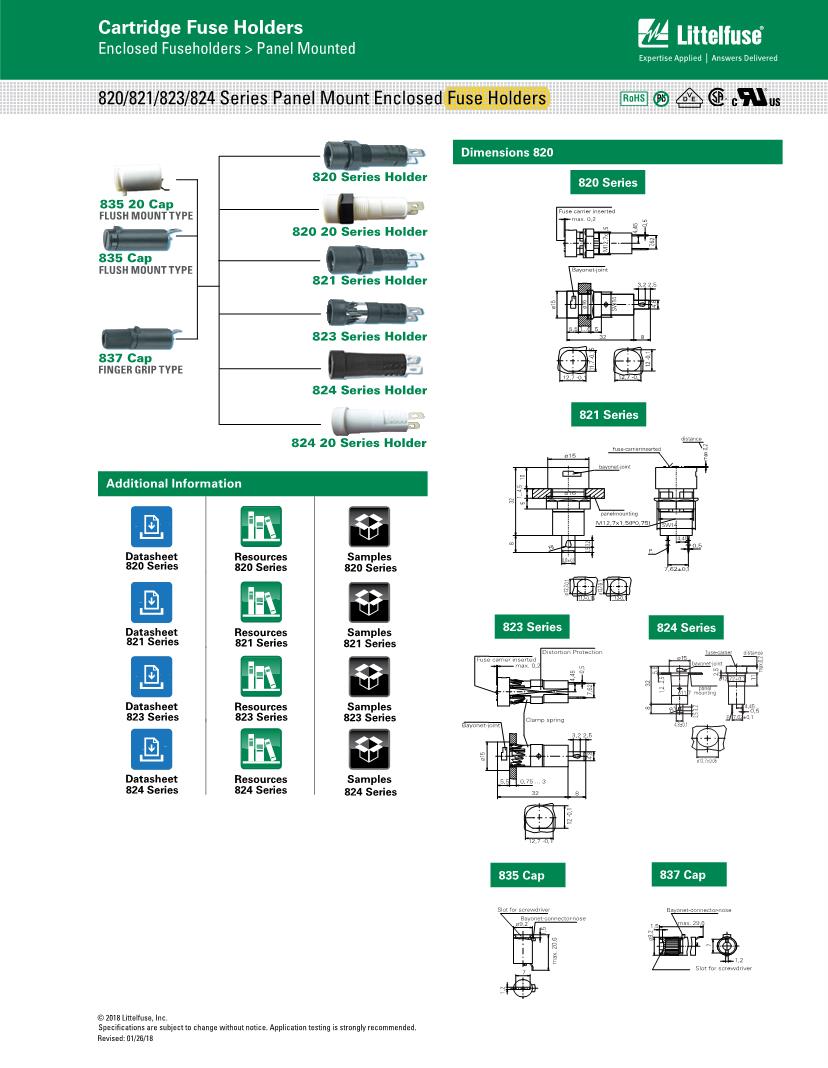 Fuse Holder Accessories Datasheets Mouser