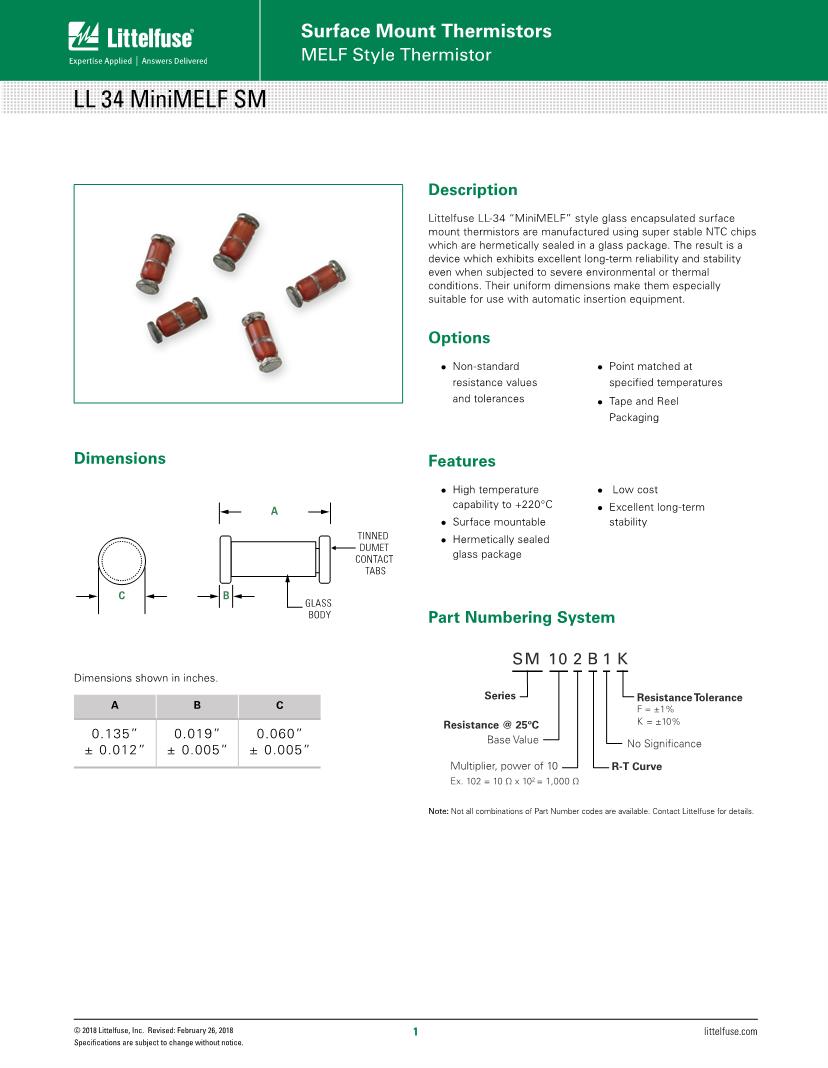 Thermistors Datasheets Mouser