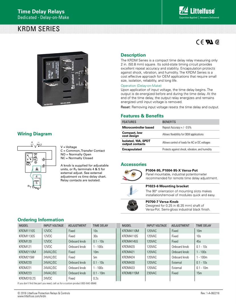 Time Delay & Timing Relays Datasheets Mouser