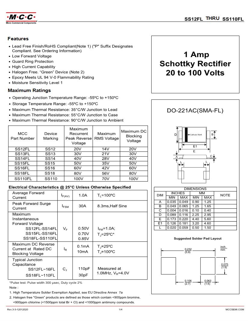 Search results for: SS14 Schottky Diodes  Rectifiers Datasheets – Mouser