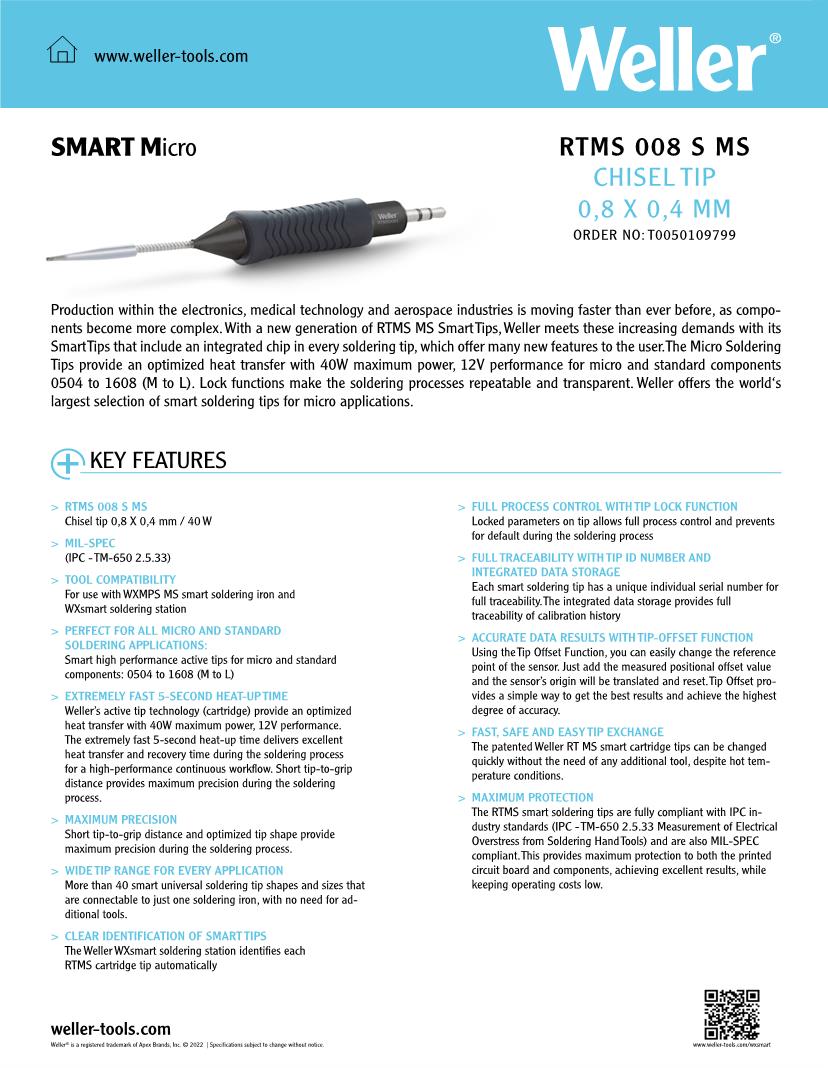 Weller Tools & Supplies Datasheets – Mouser