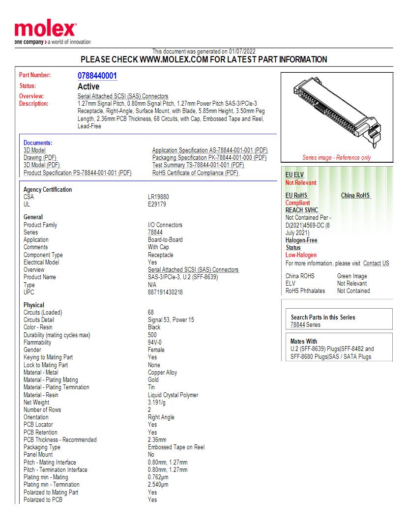 PCI Express / PCI Connectors Datasheets Mouser