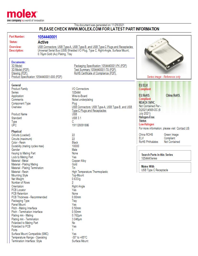USB Type C Connectors SMD/SMT USB Connectors Datasheets Mouser