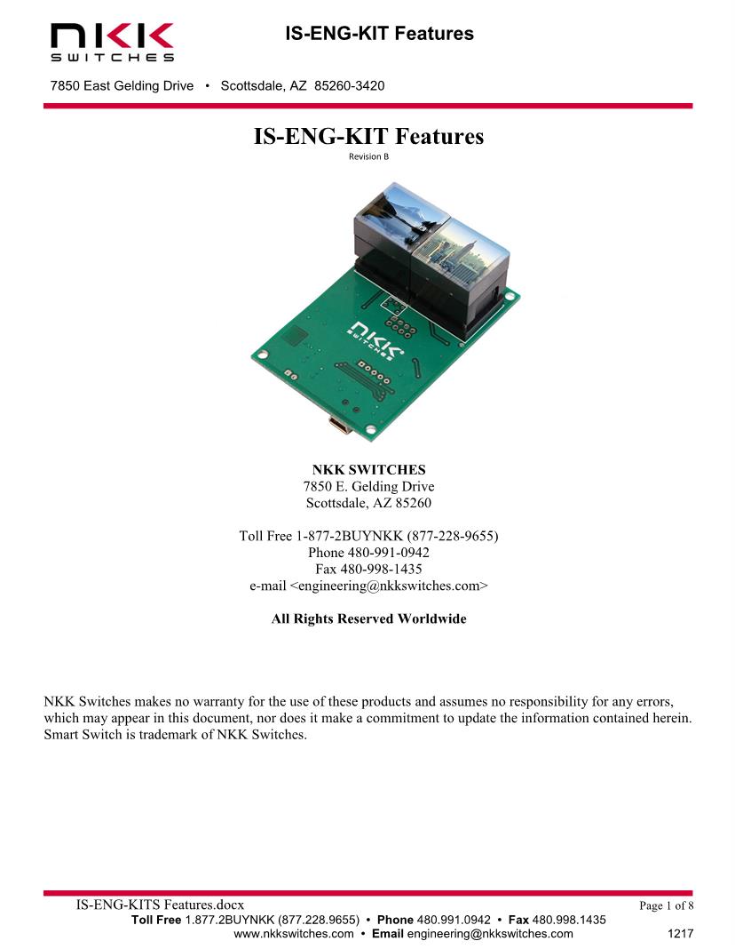 SmartSwitch Catalog Datasheet by NKK Switches