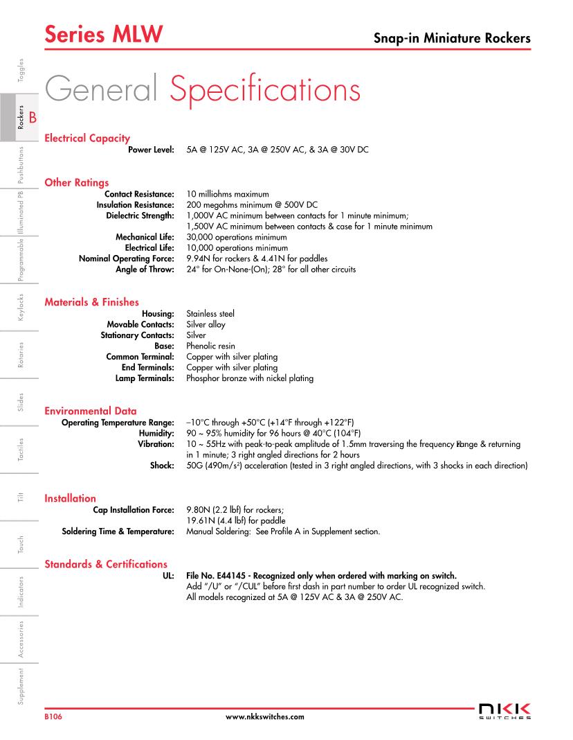 Concave SPDT Rocker Switches Datasheets Mouser