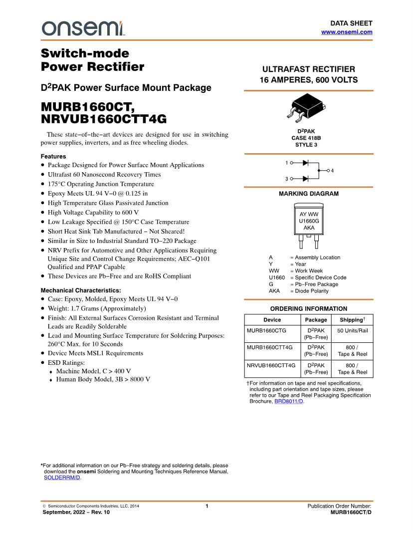 Search Results For 1660ct Onsemi Rectifiers Datasheets Mouser