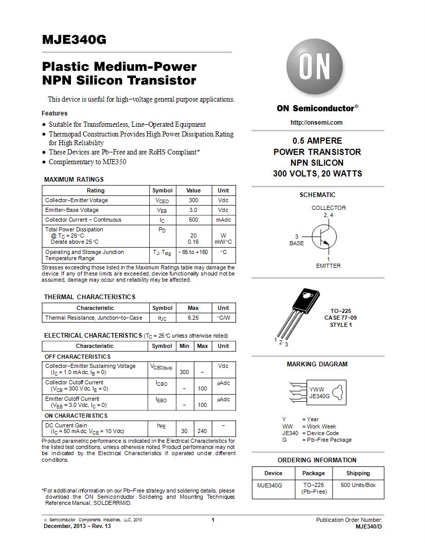 MJE340 Bipolar Transistors BJT Mouser