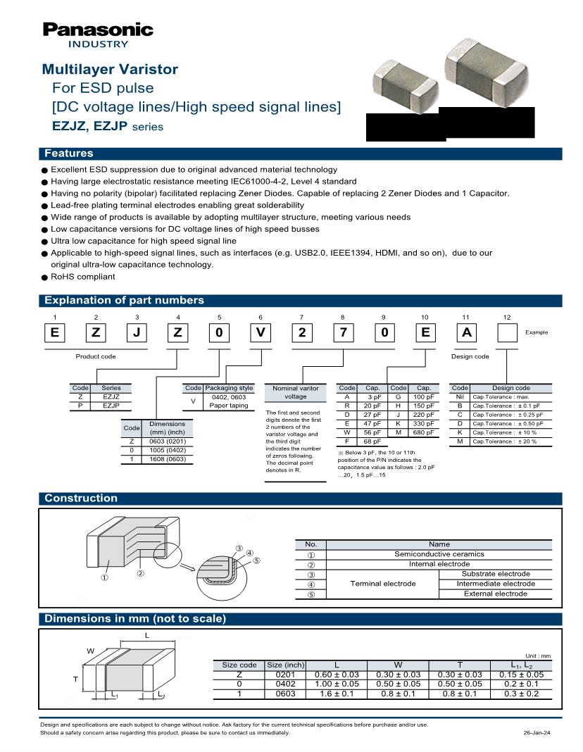 Varistors Datasheets Mouser