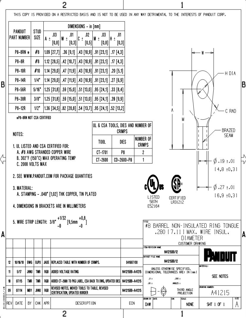Search results for panduit ring terminal Terminals Datasheets Mouser