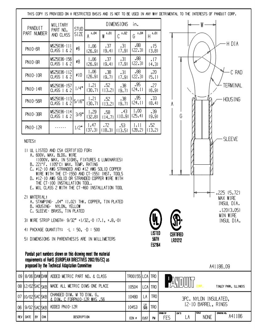 Search results for panduit ring terminal Terminals Datasheets Mouser