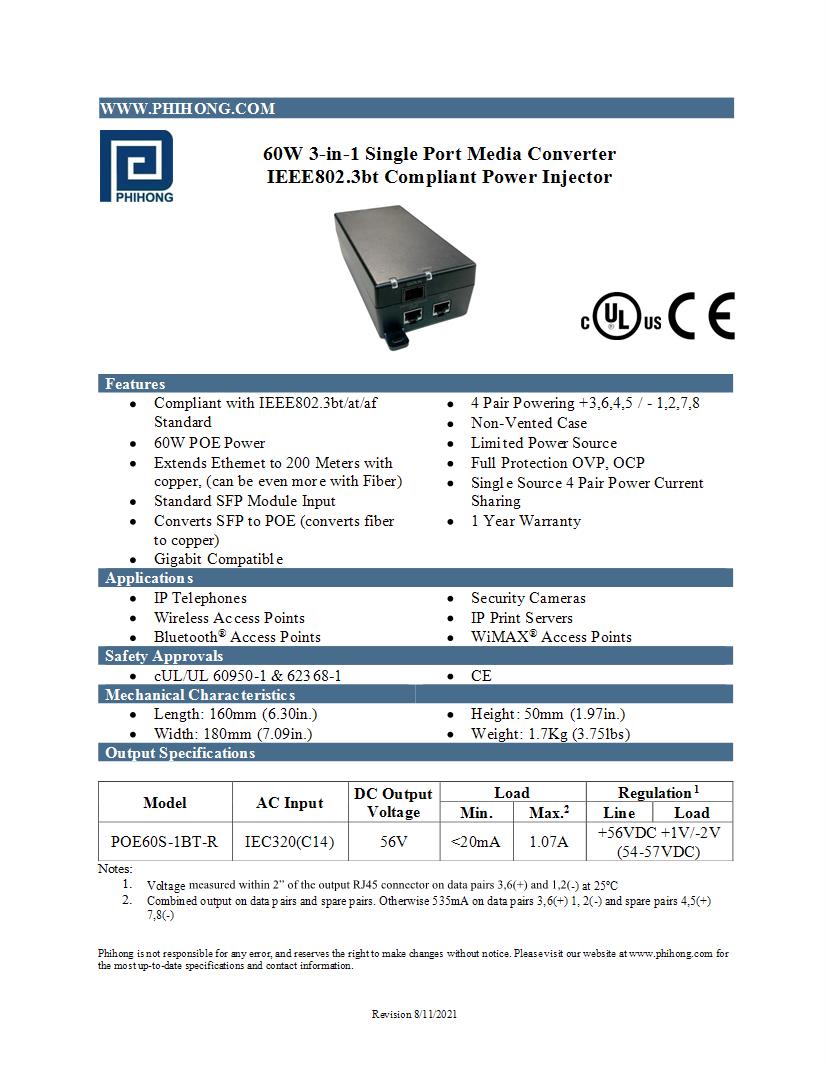 Power over Ethernet - PoE Datasheets – Mouser