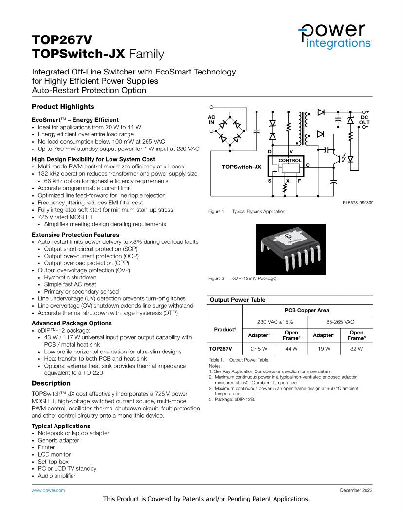 TOP264-271 TOPSwitch-JX Family