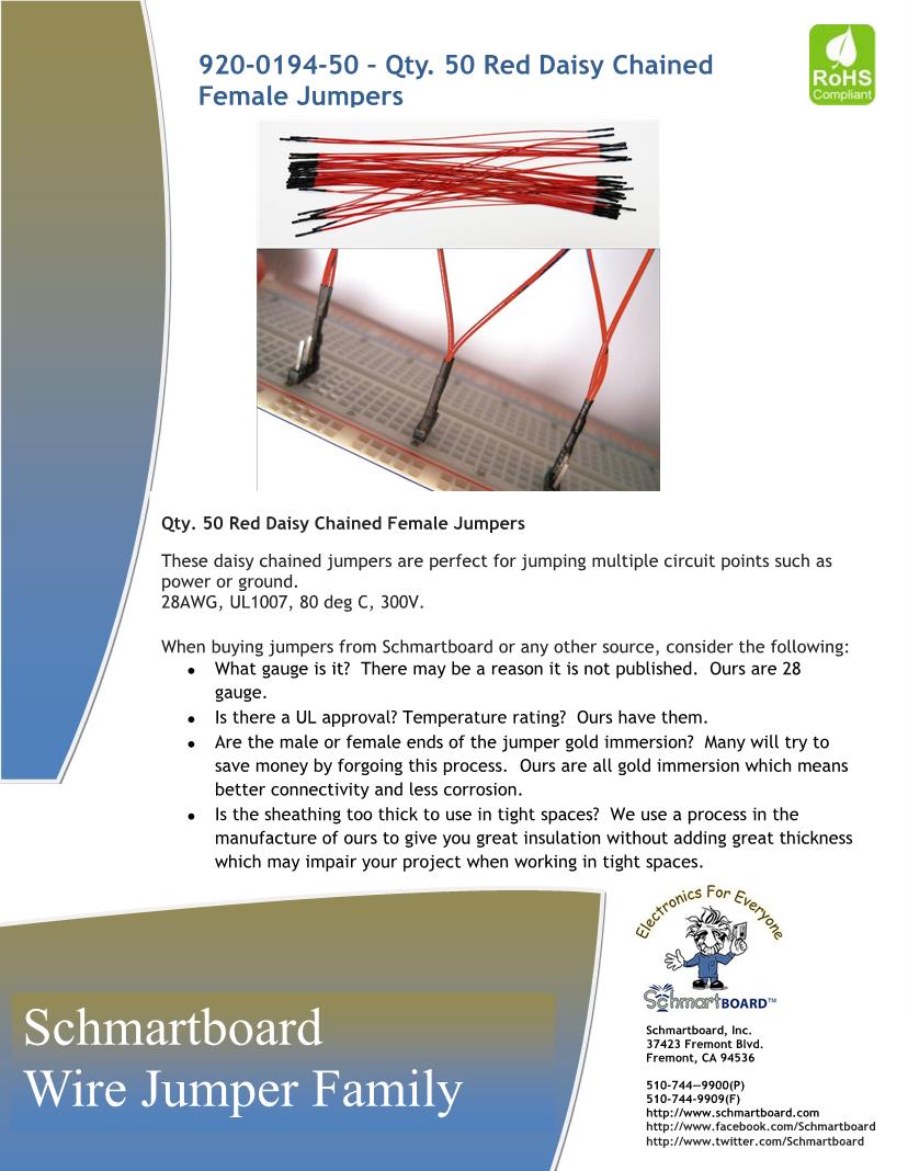 Jumper Wires Datasheets Mouser