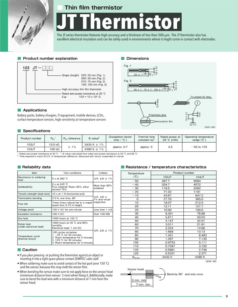 Semitec Jt Thermistor USA Outlet www.spiroulinaflakes.gr
