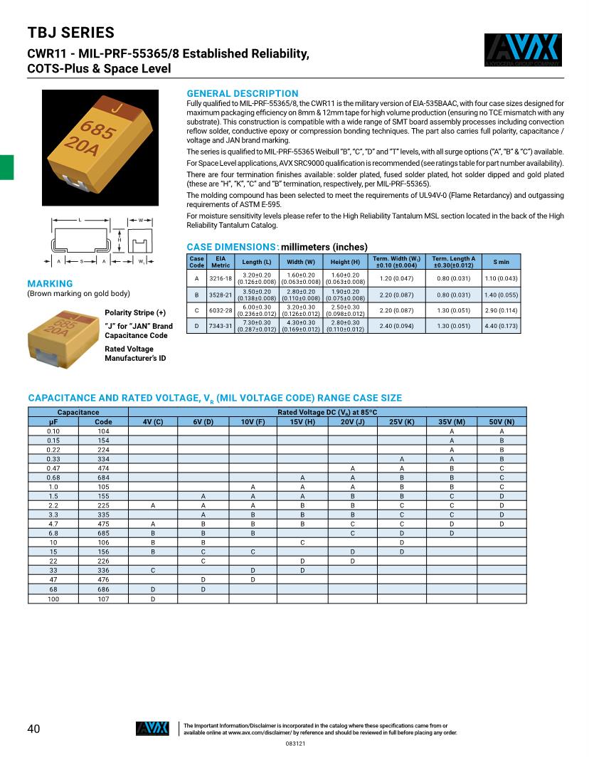 Search results for TBJB Kyocera AVX Tantalum Capacitors Solid SMD