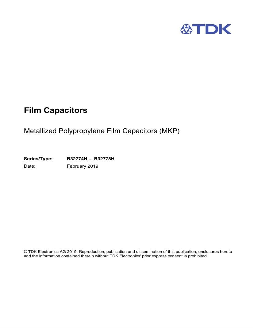 B32774H, 6H, 8H Series by EPCOS - TDK Electronics Datasheet