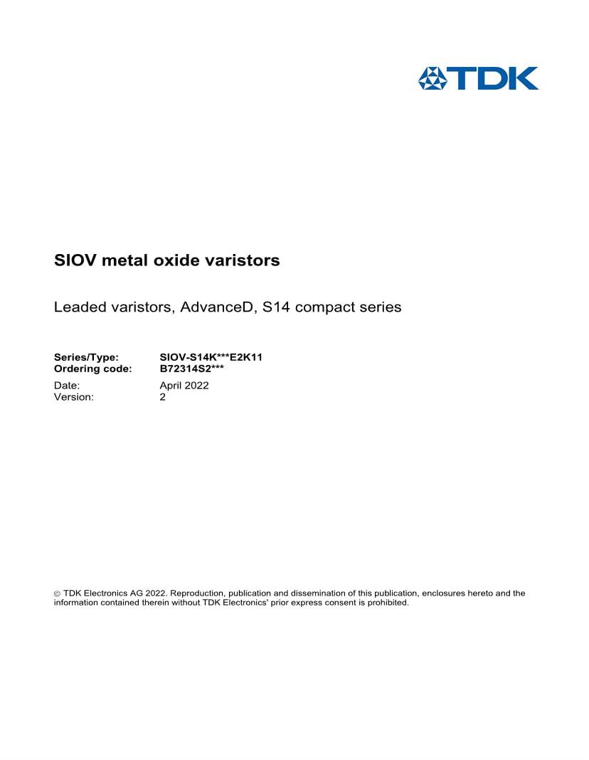 MOV Varistors Datasheets Mouser