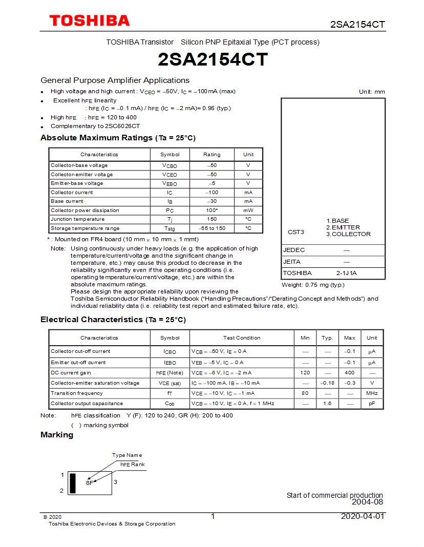 Toshiba Smd Smt Cst 3 Bipolar Transistors Bjt Datasheets Mouser