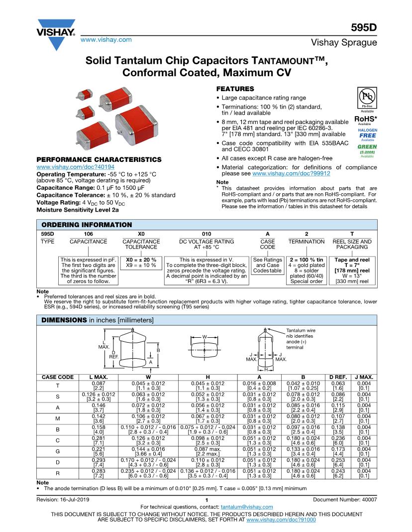 2 2 Uf 0402 Tantalum Capacitors Solid Smd Datasheets Mouser