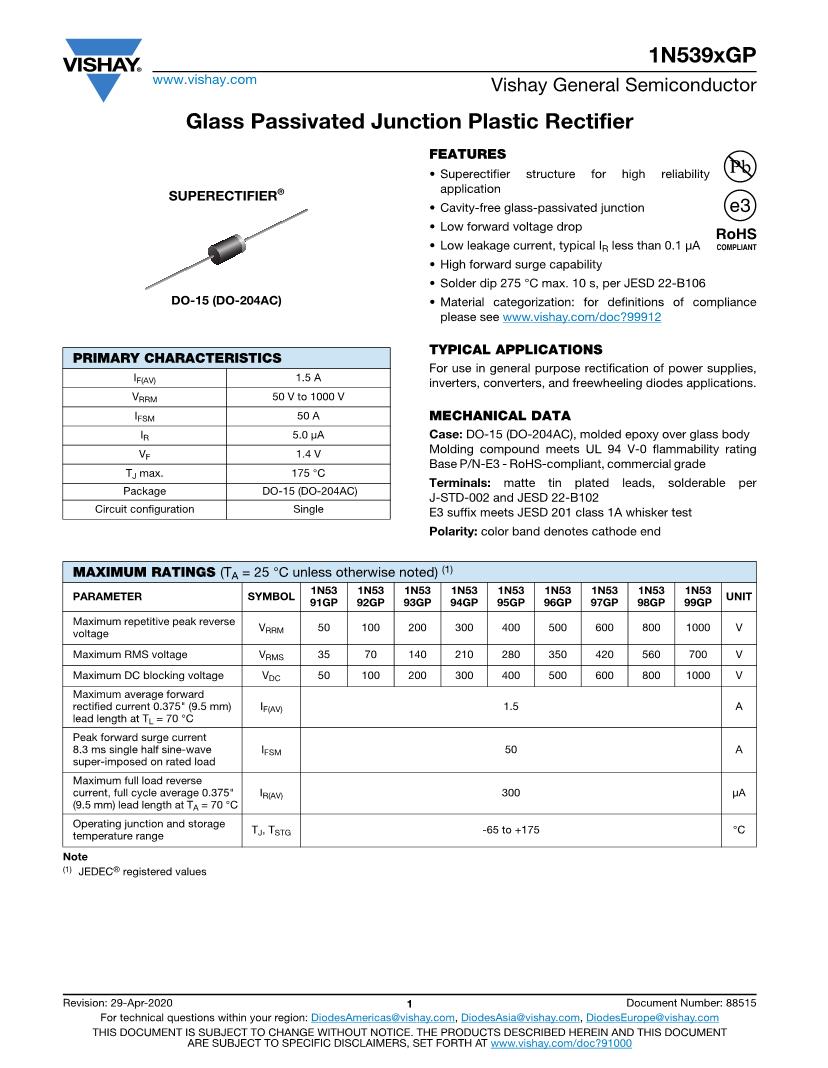 Search results for N5398 diode Rectifiers Datasheets Mouser