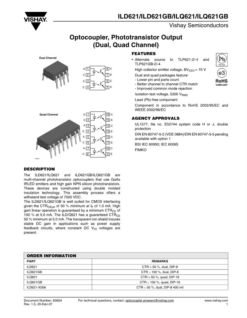 FAIRCHILD SEMICONDUCTOR MCT6 OPTOCOUPLER PHOTOTRANSISTOR 5 pieces