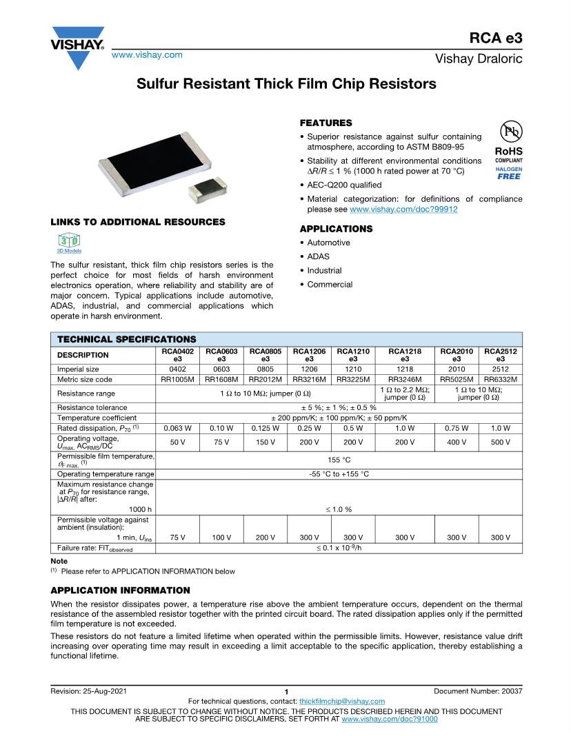 Search results for RCA060310K0FKEA Thick Film Resistors SMD Datasheets Mouser