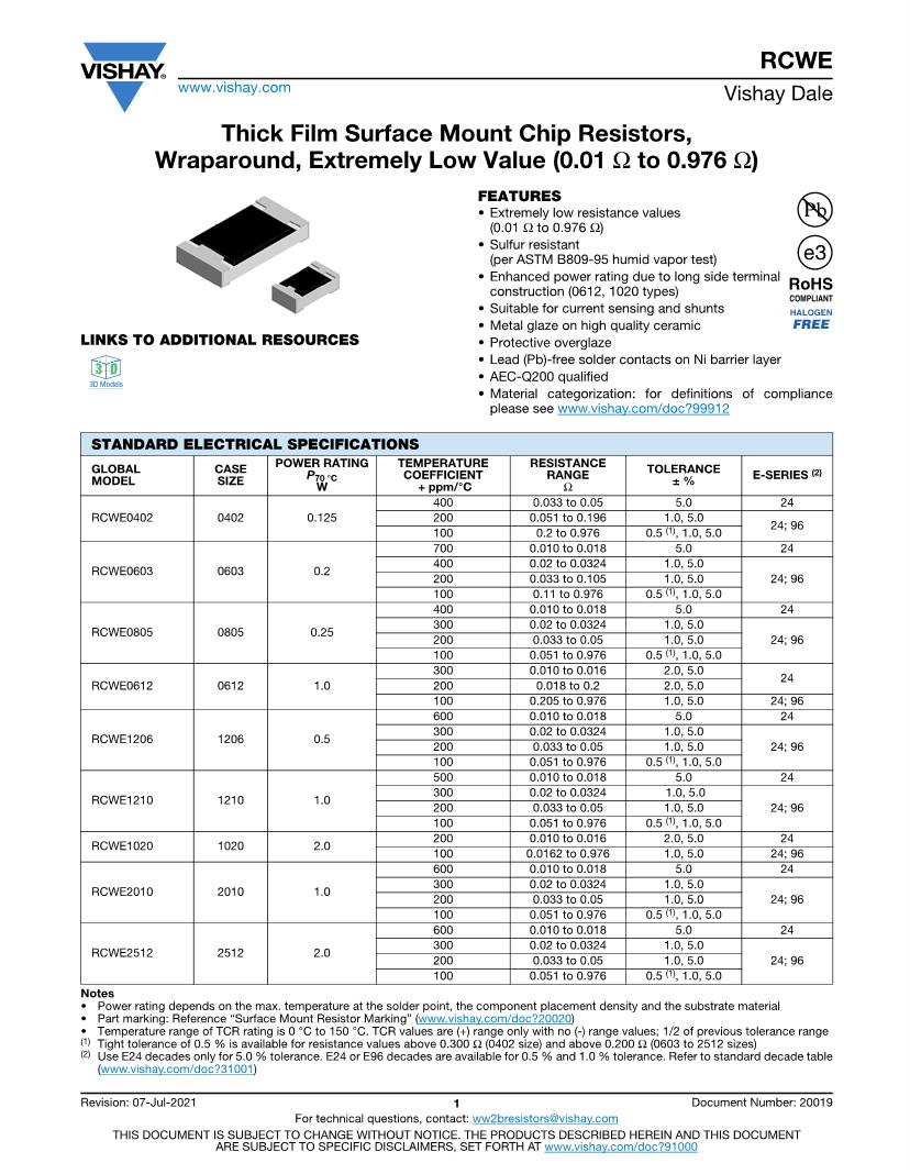 Business, Office & Industrial Passive Components Fixed Resistors RCWE