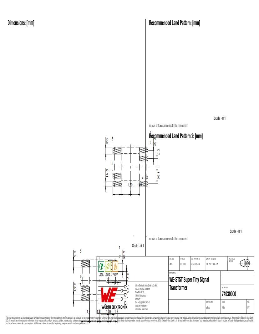 Datasheet for Manufacturer: Wurth Elektronik