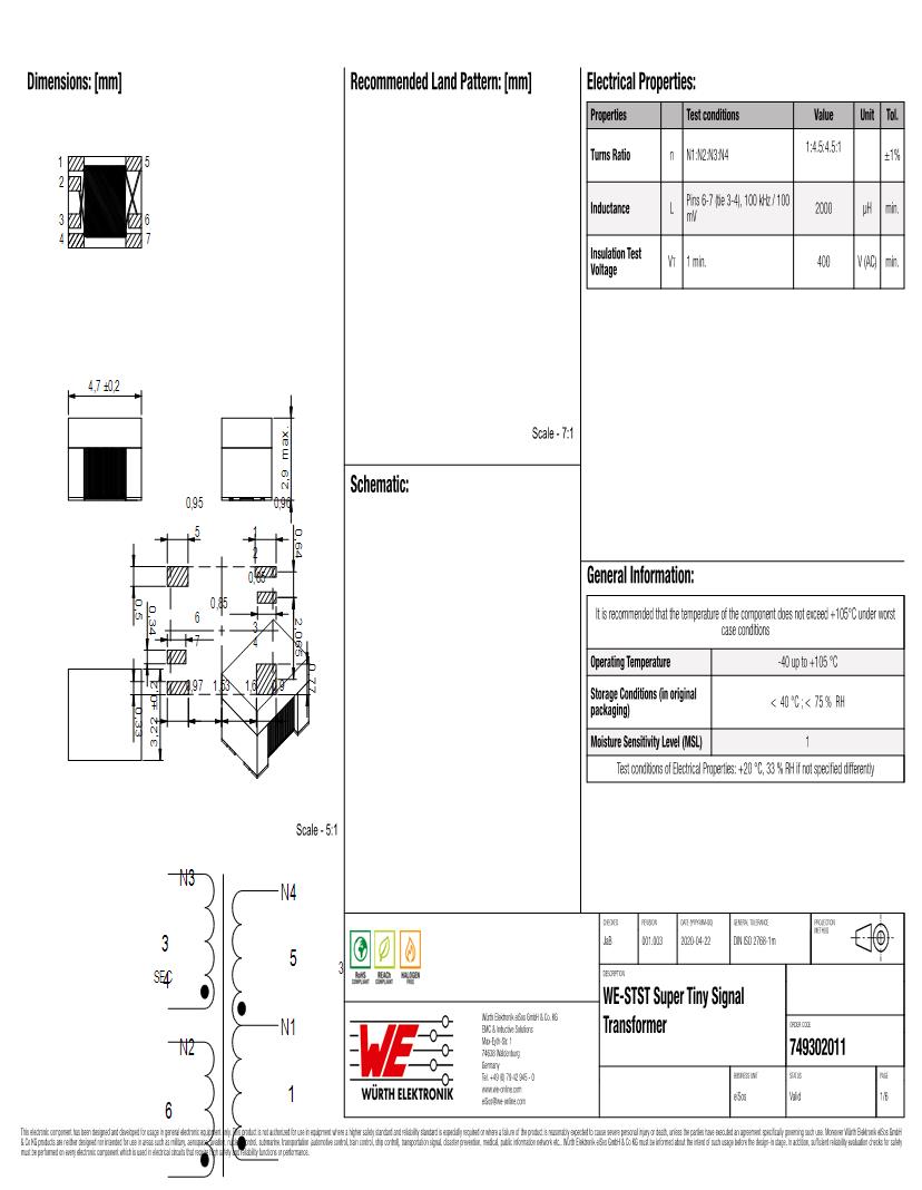 Datasheet for Manufacturer: Wurth Elektronik