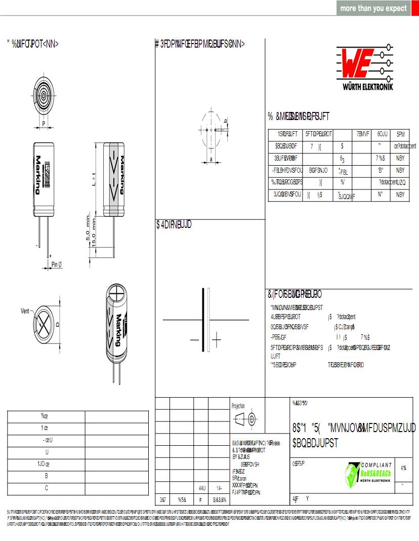 2 2 Uf 63 Vdc Aluminum Electrolytic Capacitors Leaded Datasheets Mouser