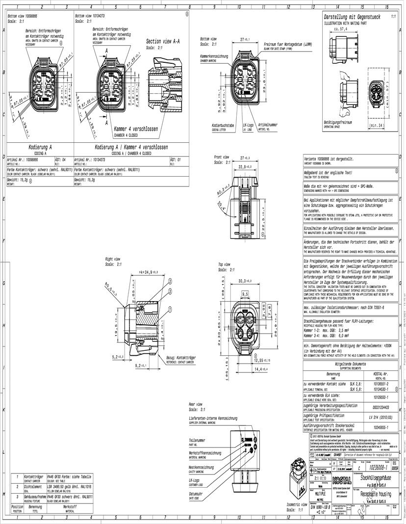 KOSTAL Connectors Datasheets Mouser