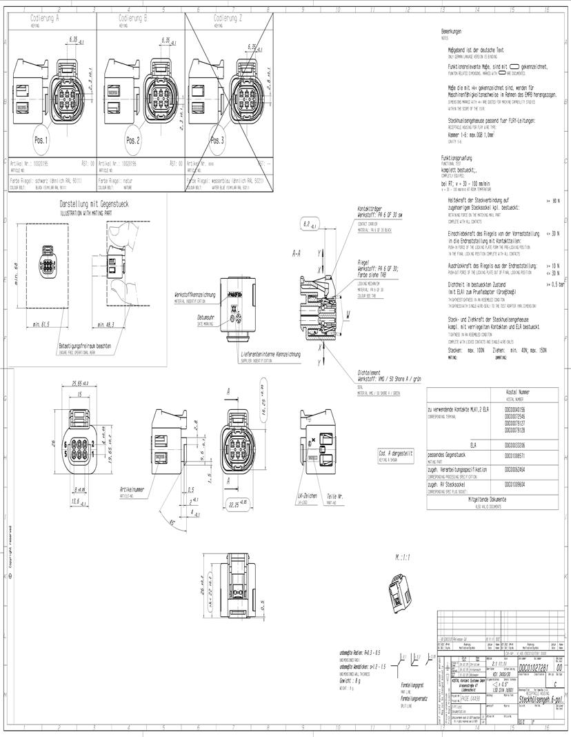 KOSTAL Connectors Datasheets Mouser